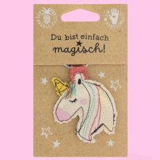 Schlüsselanhänger aus Ananas-Faser "Einhorn"