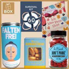Geschenkbox zum 60. Geburtstag – Lustiges Überlebenspaket (Set 5)