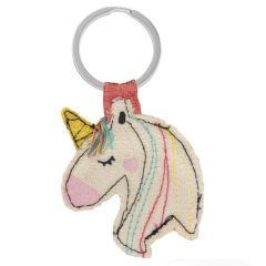 Schlüsselanhänger aus Ananas-Faser "Einhorn"