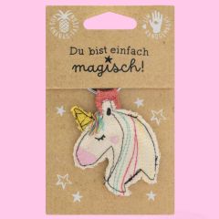 Schlüsselanhänger aus Ananas-Faser "Einhorn"