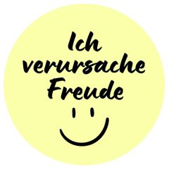 Geschenktüte mit Stickerverschluss "Ich verursache Freude" - zum Befüllen