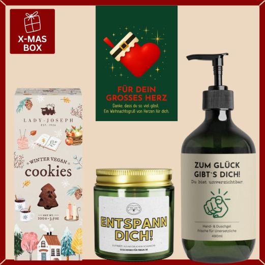 Geschenkbox Weihnachten – Weihnachtsgeschenk „Für dein großes Herz“ (Set 1)