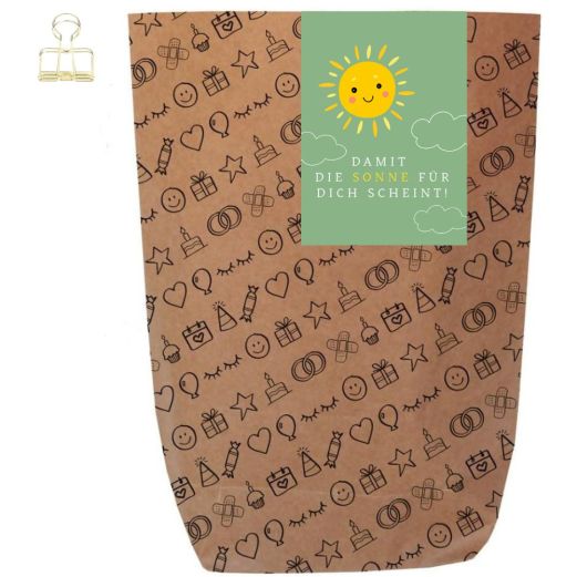 Geschenktüte DAMIT DIE SONNE FÜR DICH SCHEINT! - zum Befüllen