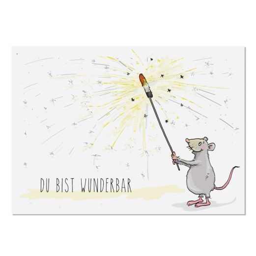 Postkarte DU BIST WUNDERBAR